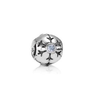 Pandora Snowflake Aqua CZ Charm - DISCONTINUED